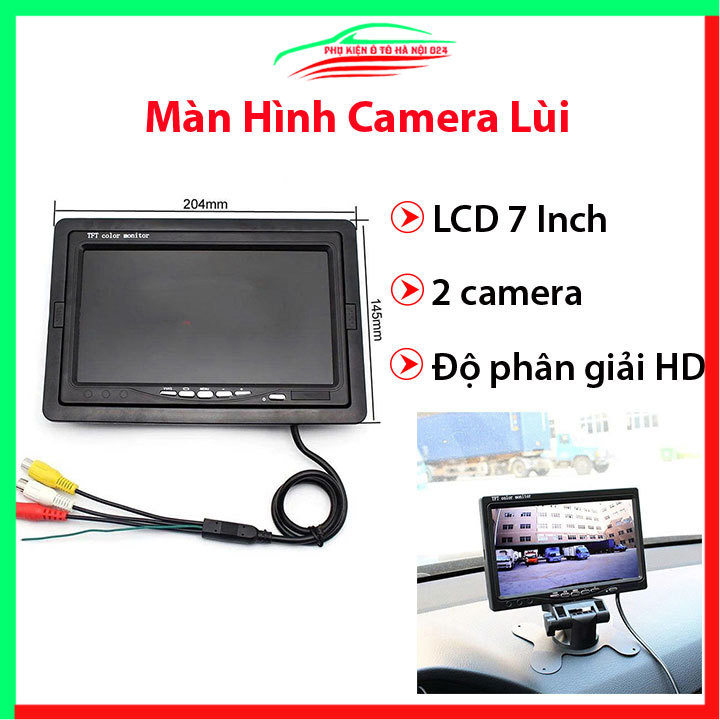 Màn hình camera lùi ô tô LCD 7 inch HD chuyển đổi hiển thị 2 camera