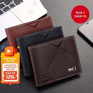 Ví Da Pu Mỏng Cho Nam - Đựng Xu Và Thẻ Nhiều Ngăn Kiểu Dáng Thời trang