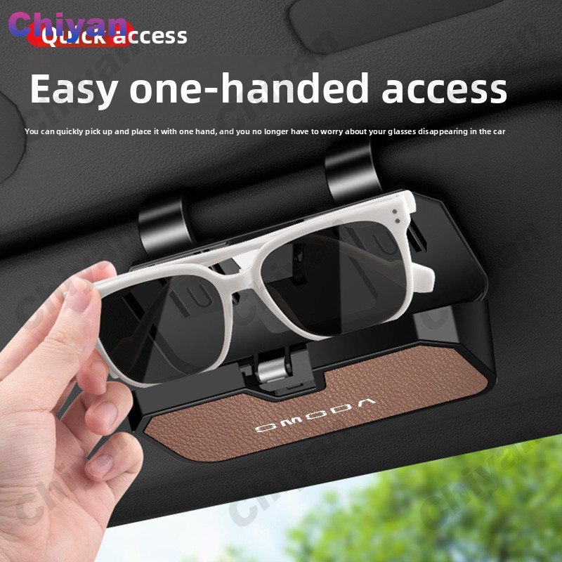 Đa Năng Da Dê Da Ô Tô Gắn Kính Mắt Kính Mát Giá Đỡ Lái Xe Co-Pilot Kính Mắt Khung Che Nắng Kính Mắt 