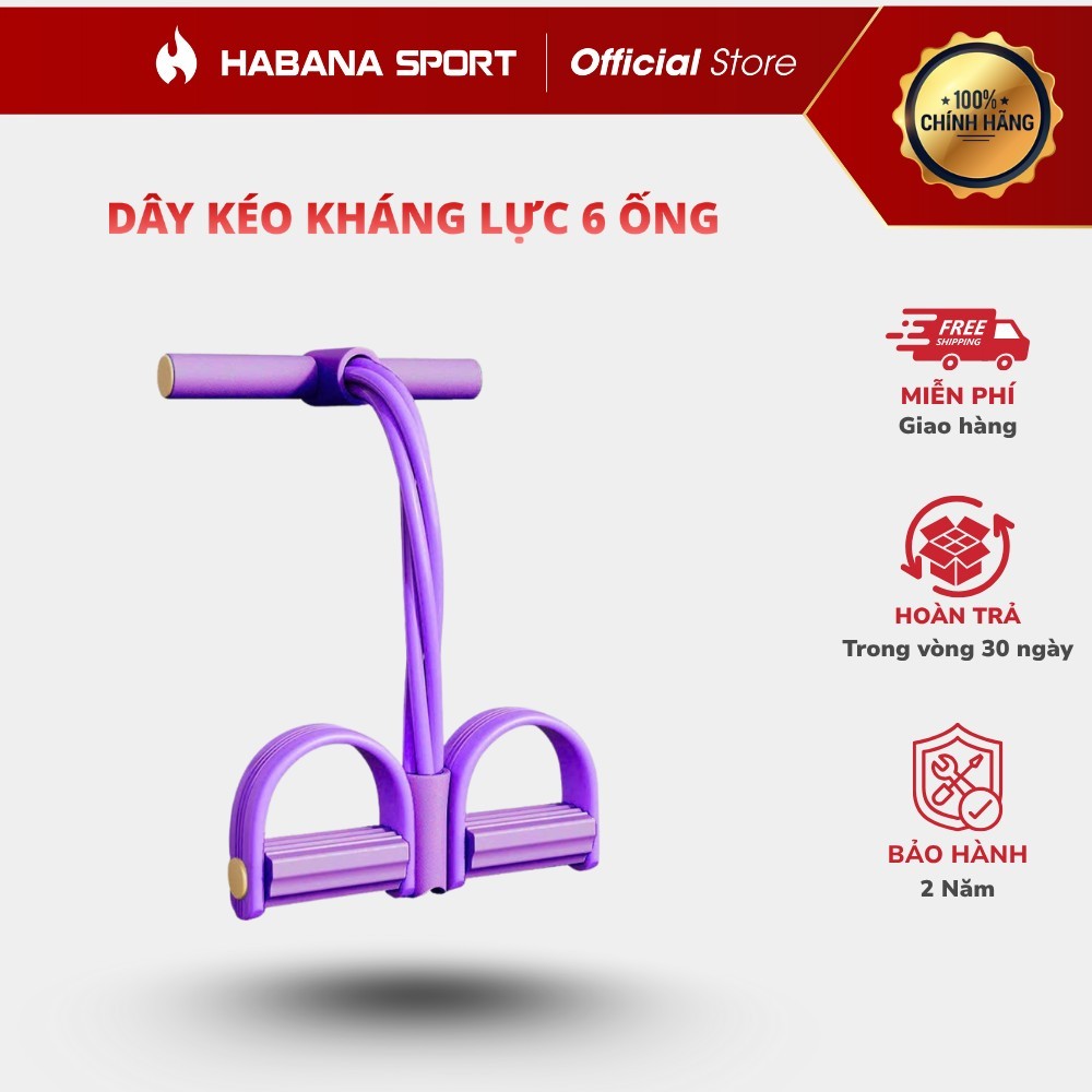 Habana Sport Dây Kéo Kháng Lực 6 Ống Đa Năng, Tập Gym, Vai Lưng, Tập Thể Lực Nam Nữ.
