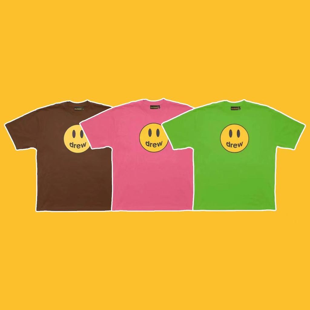 OUEQ  DREW Smiley face new colorway, smiley face print, high street casual loose fit, round neck T S