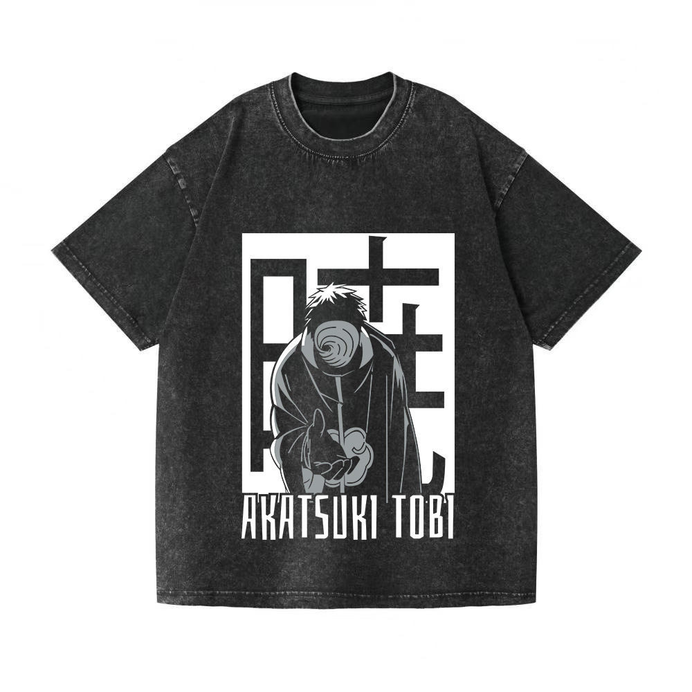 Áo thun ngắn tay Cotton Naruto Akatsuki Obito của Mỹ, Áo kiểu Harajuku dáng rộng dành cho nam và nữ 