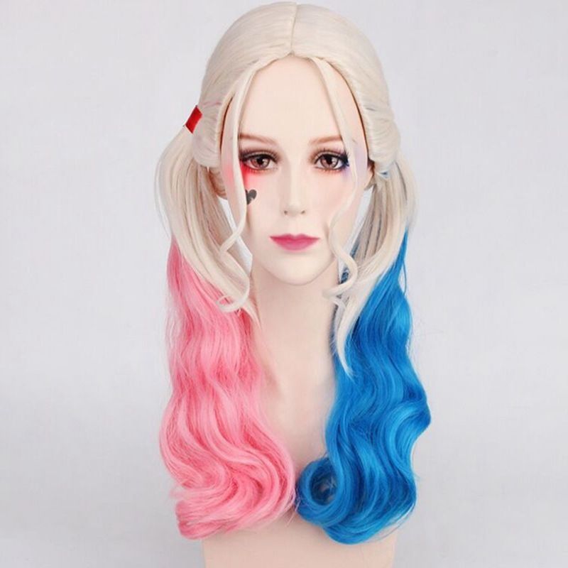 Suicide Squad pubg Harley Quinn cos Gradient Tóc giả pubg Harley Quinn Hair cdk