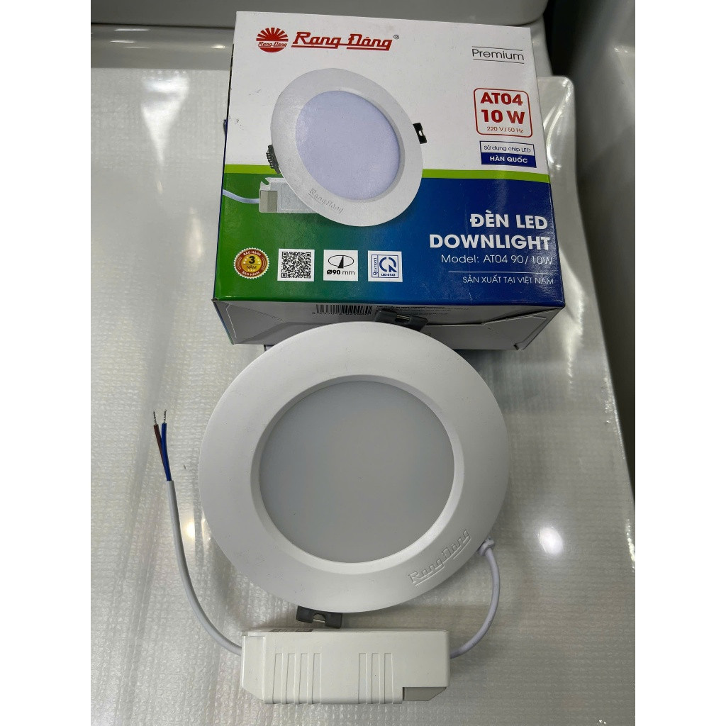 Đèn led âm trần Rạng Đông 9W, 12W, 7W AT04, Đèn downlight Rạng Đông sáng Trắng/Trung Tính/Vàng