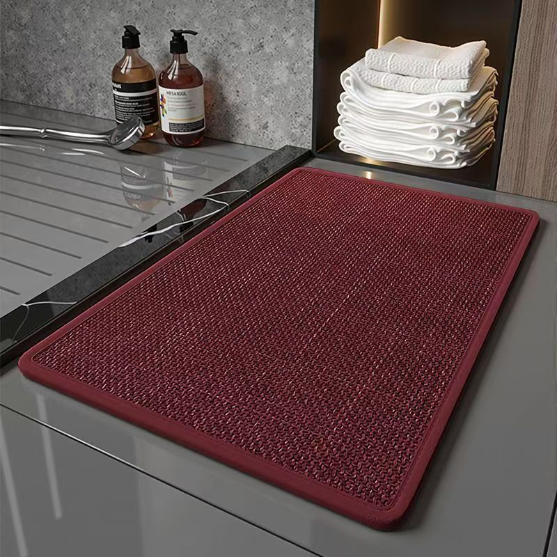 TQ~Thickened linen floor mat, non-slip and dirt-resistant, absorbent bathroom mat, door mat, durable