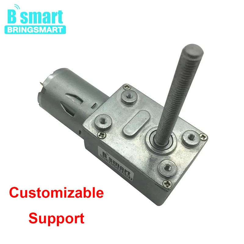 4632-370 12V Volt DC Worm Bringsmart Gear Giảm Tốc M6 Trục Vít Có Thể Tùy Chỉnh 50MM Worm Geared Độn