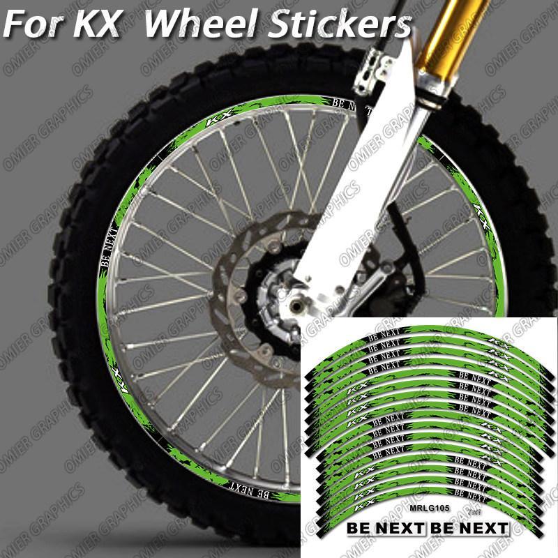 KX250F wheel hub stickers, KX450F motorcycle rim decorative waterproof reflective stickers