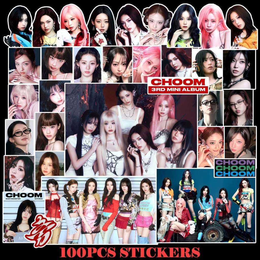 2026 Mới Nhất 100 Tờ BABYMONSTER BABYMONSTER Album Mới CHOOM Dán AHYEON Zheng Yaxian ASA Dán Hoạt Độ