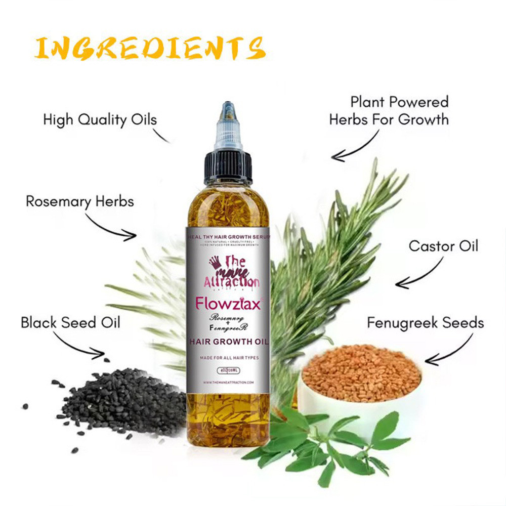 The Mane Attraction Rosemary Fenugreek Hair Growth Oil Natural Herb Extract Scalp Treatment Oil
