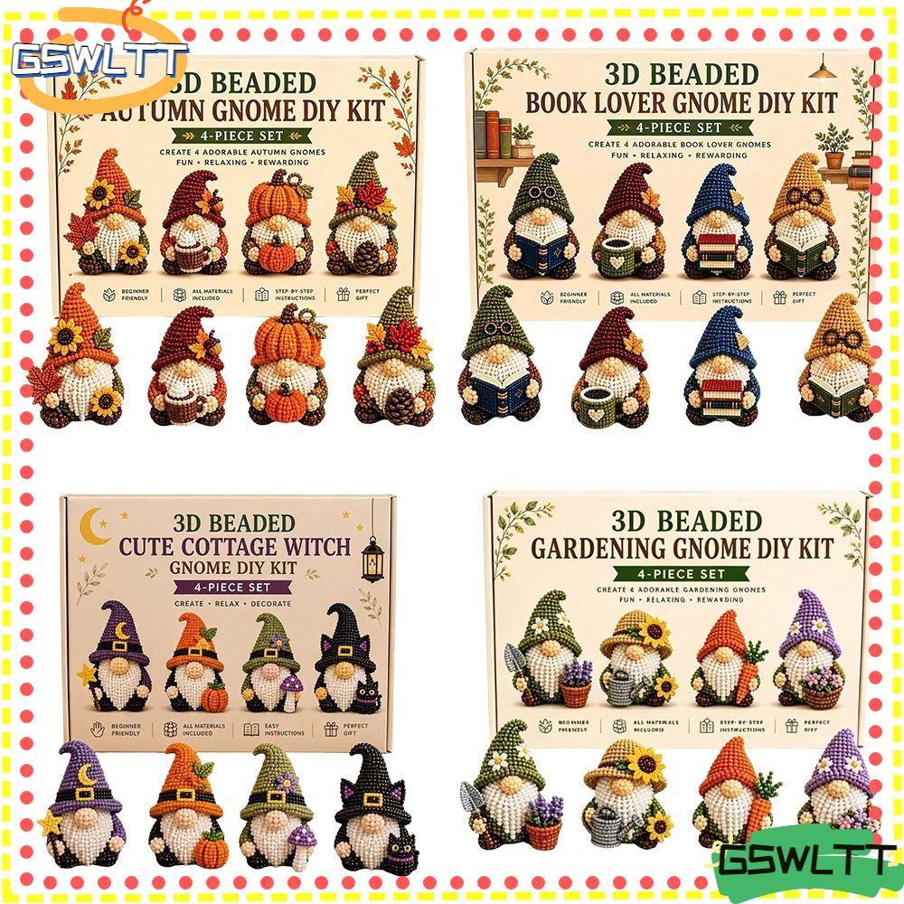 GSWLTT Đính Hạt Gnome DIY Kit, Bộ Thủ Công Gnome Đính Hạt Nhựa, Trang Trí Handmade DIY Gnome DIY Bộ 