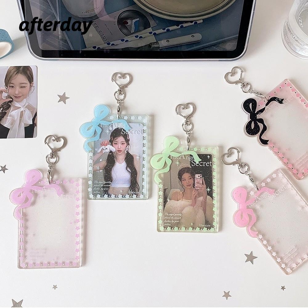 Móc khóa giữ Photocard AFTERDAY568, Giá đỡ huy hiệu ID 2,4x3,5 Inch chống nước, Hộp đựng thẻ màu thạ