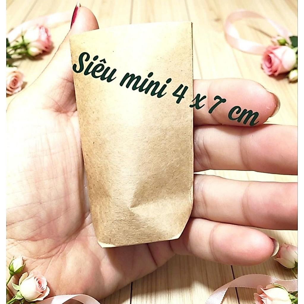 Combo 200 Túi giấy kraft mini kt: 4x7 cm