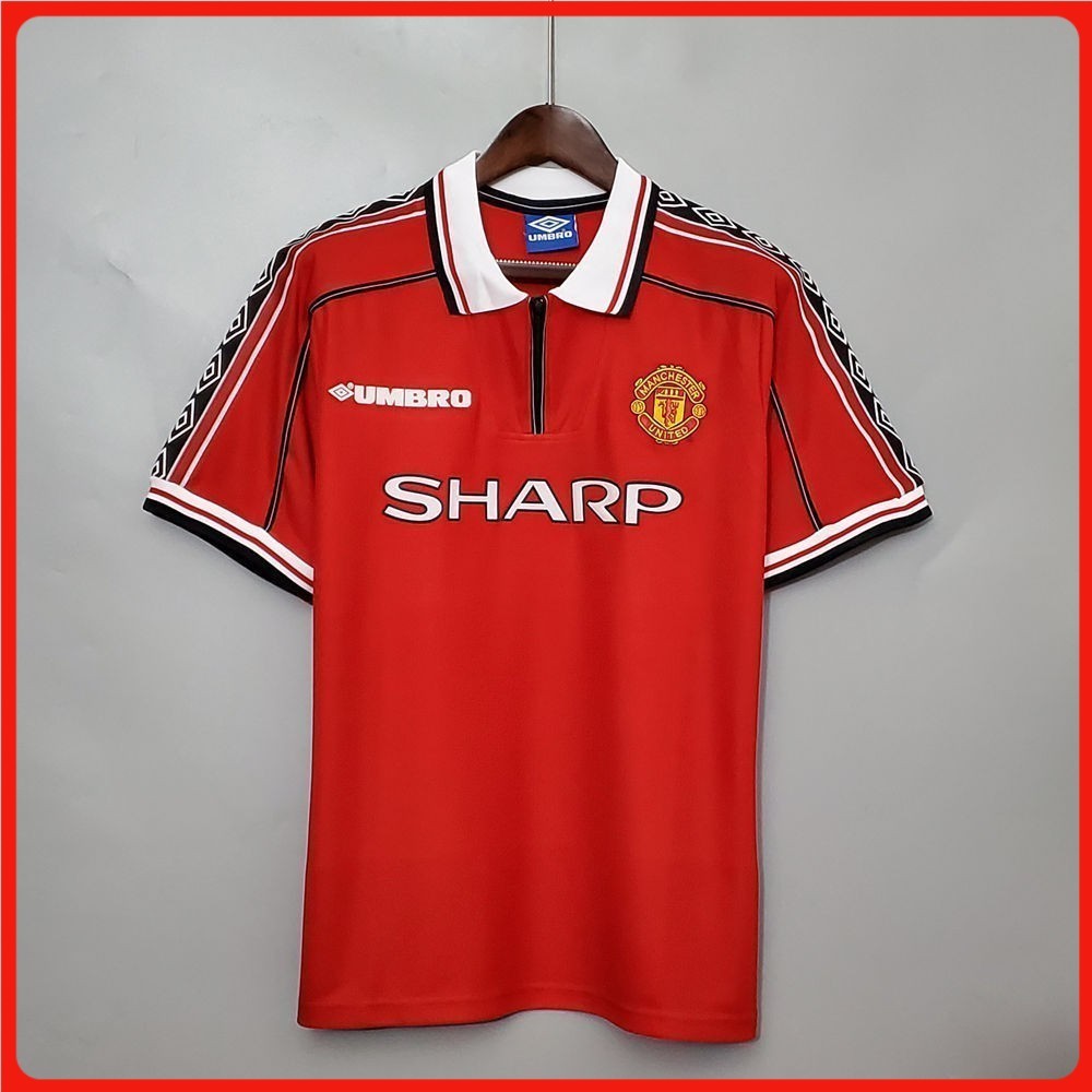 Bóng đá Jersey màu đỏ 98-99 M Home Red Retro