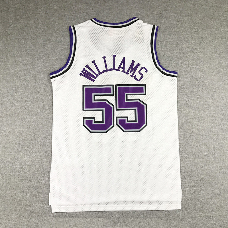 King 55 Trắng Retro Lakers Williams Lakers Lưới Bucks Đồng phục bóng rổ chạy bộ ngoài trời