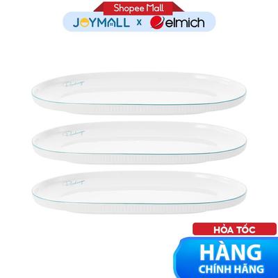 Bộ 3 Đĩa Bầu Dục Nhỡ Elmich RoseDesign EL-0219, Hàng Chính Hãng, Chất Sứ Cao Cấp An Toàn - JoyMall