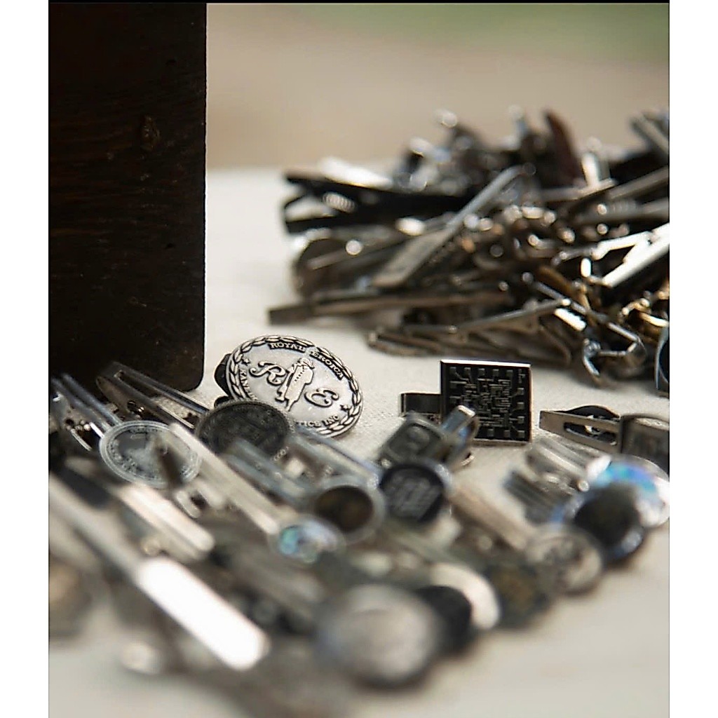 (91 mẫu ) kc1-Kc150 Kẹp cà vạt/ tie clips vintage chất liệu hợp kim thép không gỉ 2hand Nhật Bản