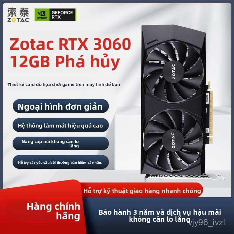 Card đồ họa Zotac RTX 3060 12GB gaming hiệu năng mạnh mẽ chuyên thiết kế đồ họa dựng phim bền
