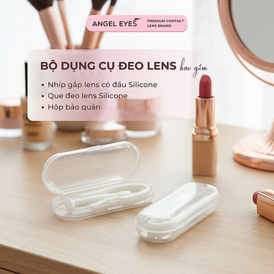 Bộ dụng cụ đeo và tháo kính áp tròng bao gồm nhíp gắp và que đeo lens