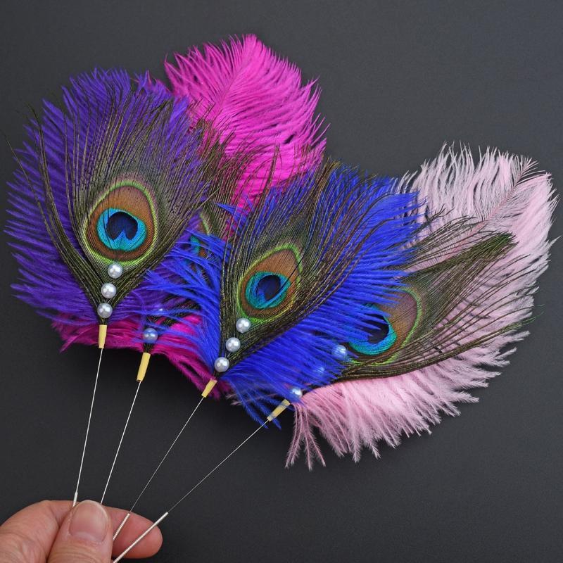 Dụng cụ Massage mặt lấy tai SPA Feather Fairy Stick Ear Picking Stick Ear Picking Peacock Feather Sa