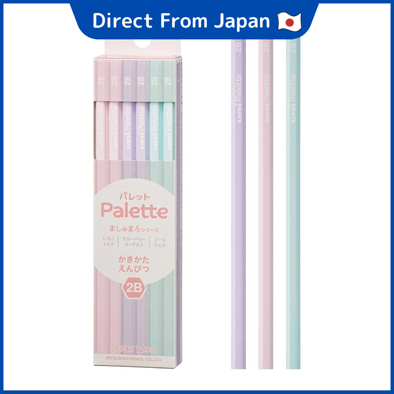 Mitsubishi Pencil Uni Palette 2B Writing Pencils - One Dozen (Dreamy & Marshmallow Series)