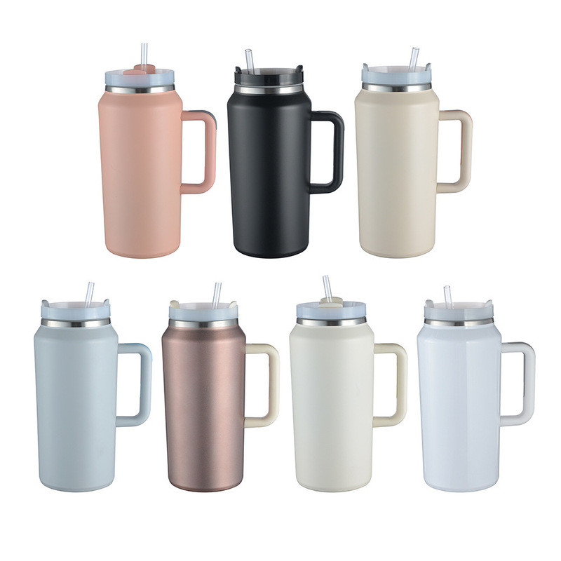 Hàng sẵn có xuyên biên giới Stanley Cùng phong cách 64oz Tay cầm dung tích lớn Cốc ô tô Giữ nhiệt ô 