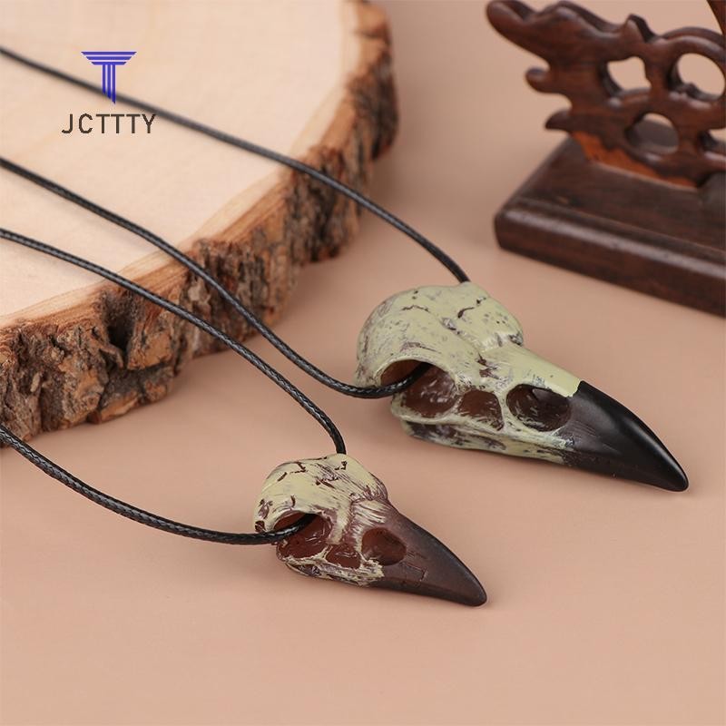 Ketchup 3D Goth Raven Skull Vòng Cổ Nhựa Bản Sao Raven Crow Gothic Quà Tặng Halloween Raven Skull Vò