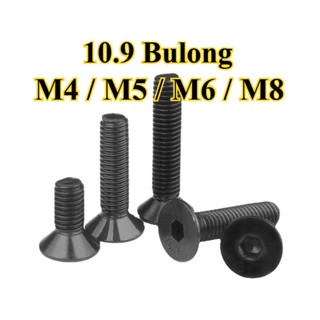 Ốc Mạ niken Độ cứng 10.9 Bulong M4 / M5 / M6 / M8 Lục Giác đầu bằng Thép