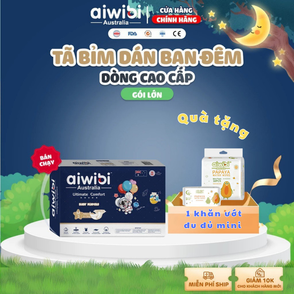 Tã dán cao cấp chuyên ban đêm Ultimate Comfort AIWIBI - Thấm hút vượt trội