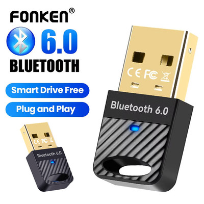 Fonken Wireless Bluetooth 6.0 Bộ Chuyển Đổi USB Bộ Thu Trình Điều Khiển Miễn Phí Cho Bàn Phím Chuột Máy Tính PC