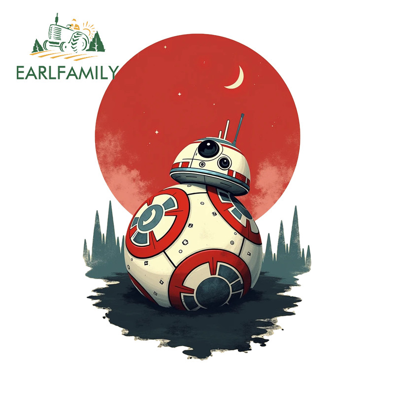 EARLFAMILY Star Wars BB8 Cooler Xe Dán Xe Máy Xe Tay Ga Vali Laptop Bumer Chống Nước Decal Chống Trầ