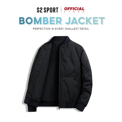 Áo khoác bomber nam S2 SPORT 2 lớp vải gió chần bông cao cấp đứng form giữ ấm tốt - AP03