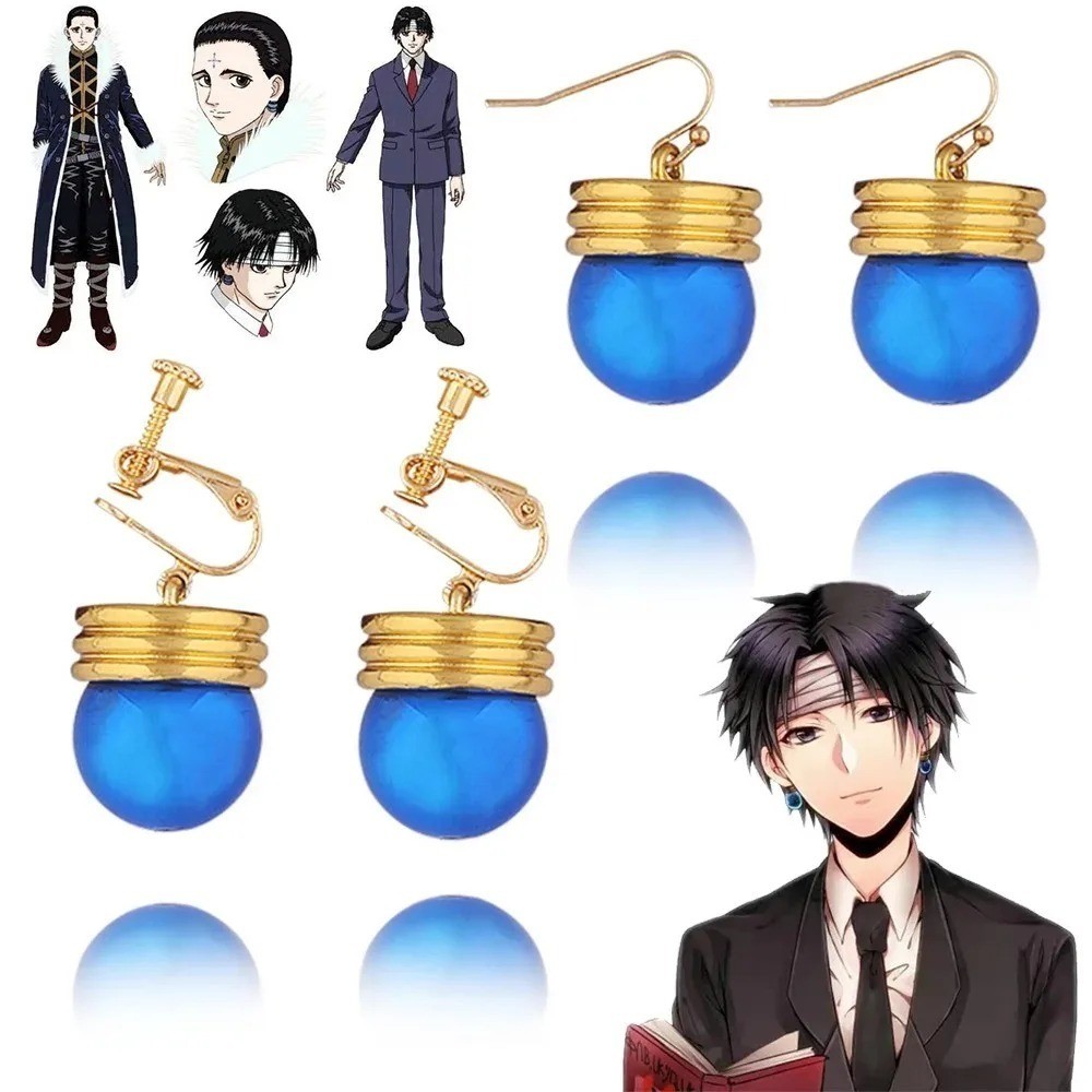Bông tai hoạt hình Hunter x Hunter Chrollo Lucilfer - phụ kiện cosplay và quà tặng Halloween thời tr