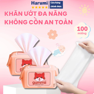 Khăn Ướt GUMMII 100 Tờ Giấy Ướt Gummii Không Mùi, Khăn Giấy Ướt 100 Tờ Giấy Ướt Cho Bé Khăn Ướt Cho Bé An Toàn