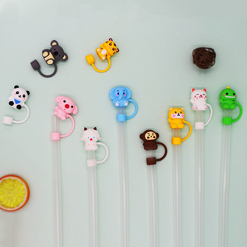 SUGAW 10mm Animal Series Ống Hút, Mũ Ống Hút Tumbler, Nắp Ống Hút, Nắp Ống Hút Tumbler Cho Stanley &