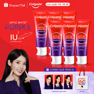 Bộ 6 Kem Đánh Răng Colgate trắng răng Optic White Purple 100g công nghệ sắc tím, trung hòa ố vàng tức thì