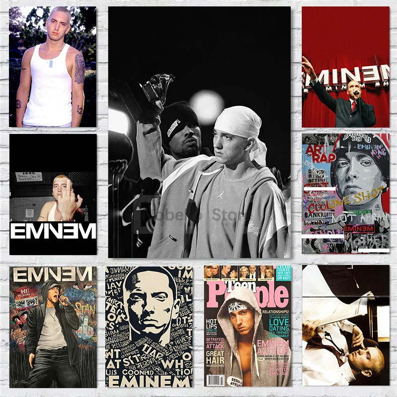 XK0K Eminem Hip Hop Rapper Ca Sĩ Eminem Album Ảnh Bìa Poster Và In Canvas Tranh Treo Tường Nghệ Thuậ