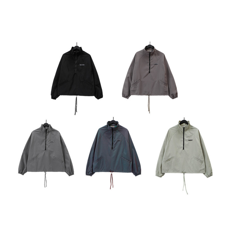 CYNM FEAR OF GOD Double Line ESSENTIALS Laser iridescent nylon jacket fog High Street Fashion