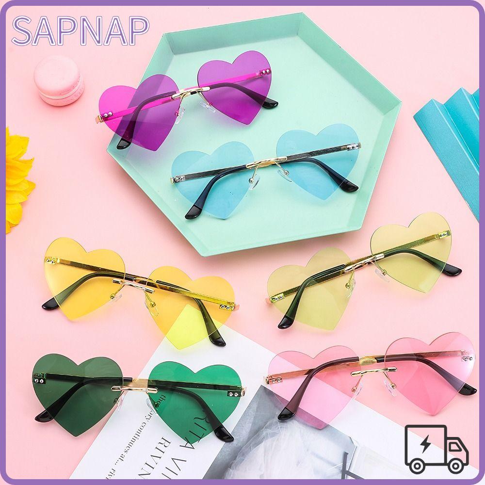 SAPNAP Hồng Hippie Kính Mát Halloween Hippie Trang Phục Đảng Hình Trái Tim