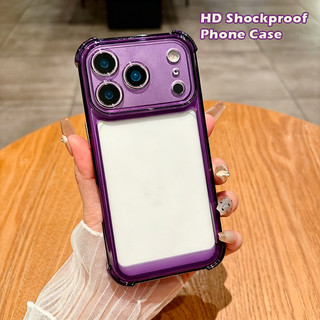 Ốp Điện Thoại Trong Suốt Chống Sốc Sang Trọng Cho iPhone 17 16 15 14 Pro Max 17 Air 13 12 11 Ốp Lưng Silicon Mềm Trong Suốt Mặt Sau Cove