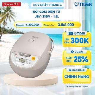 Nồi cơm điện tử tiger jbv-s18w - 1.8l - hàng chính hãng