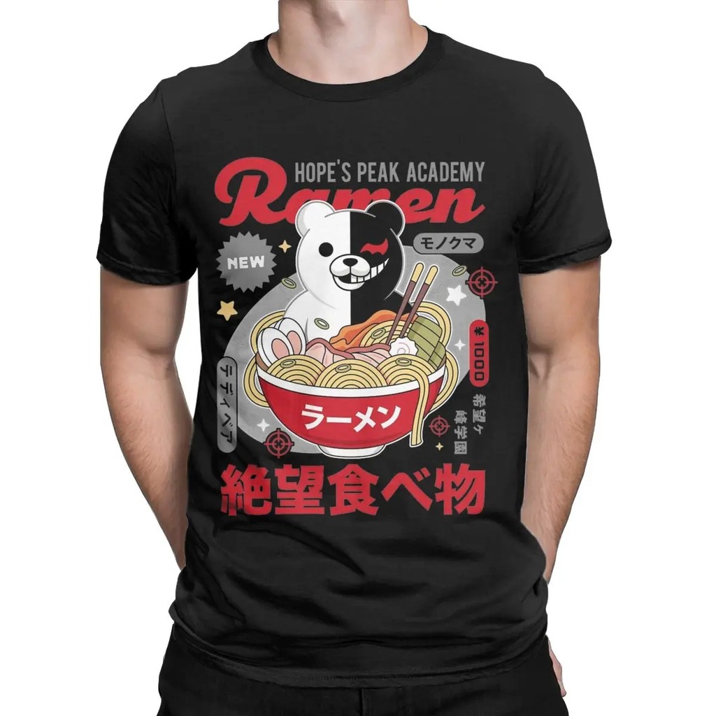 Hài Hước Hy vọng Đỉnh Học Viện Ramen Danganronpa Áo nam Cổ Tròn Cotton Áo Sơ Mi Tay Ngắn Tee Quần Áo