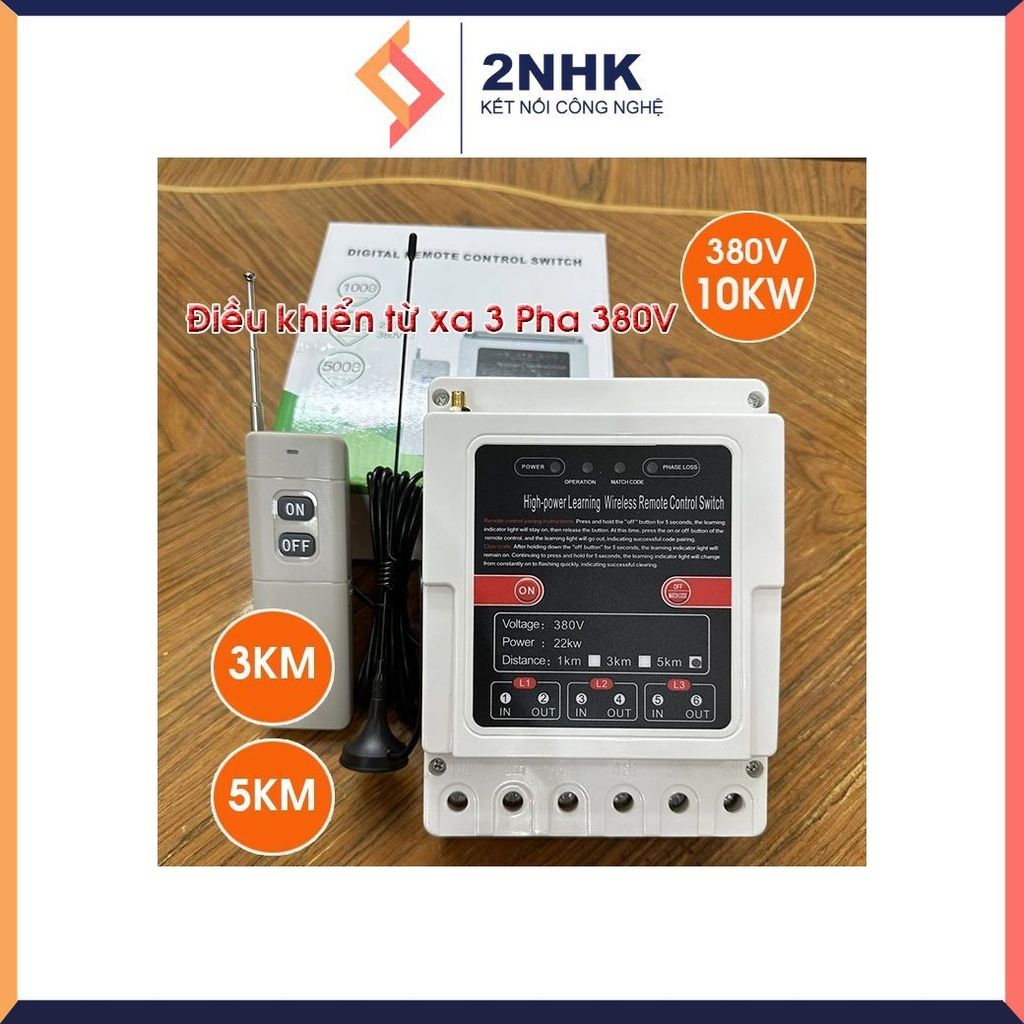 BỘ CÔNG TẮC ĐIỀU KHIÊN TỪ XA 3KM, 5KM 380v 10KW, điều khiển máy bơm nước từ xa 3000m, 5000m