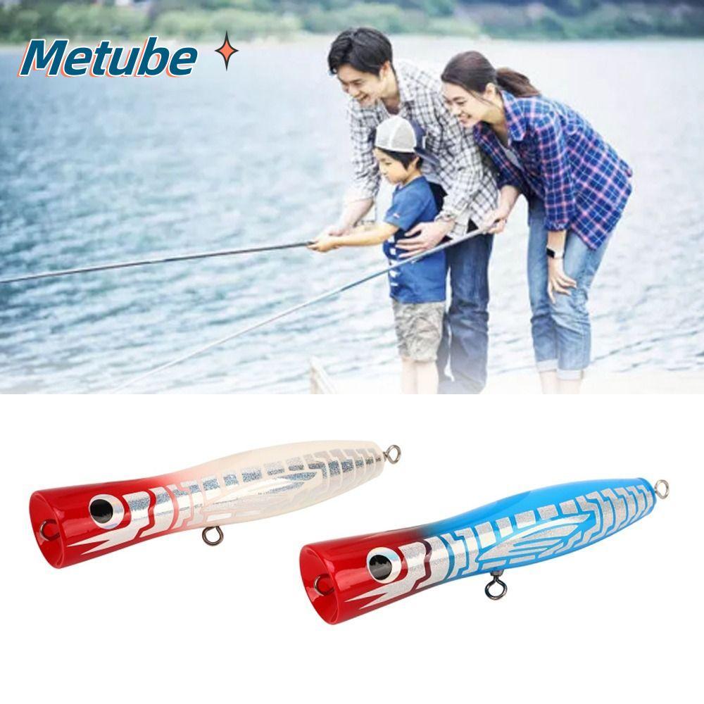 METUBE GT Popper, Mồi Câu Cá Popper 18cm, Màu Sắc Phản Quang Bền Đẹp Basswood Popper Câu Cá Nước Mặn