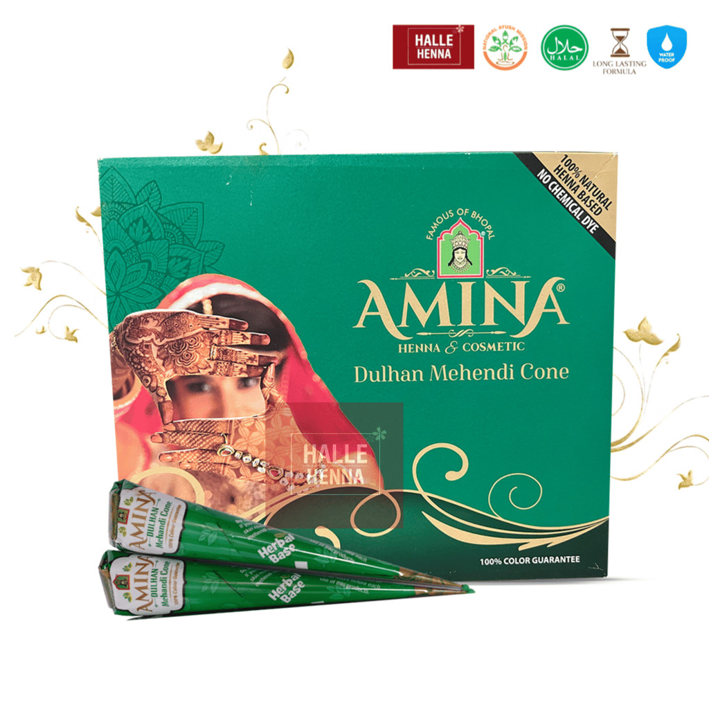 Mực Vẽ Henna AMINA Nâu Truyền Thống Chính Hãng Ấn Độ | Natural Brown Henna Cone Vẽ Mehendi