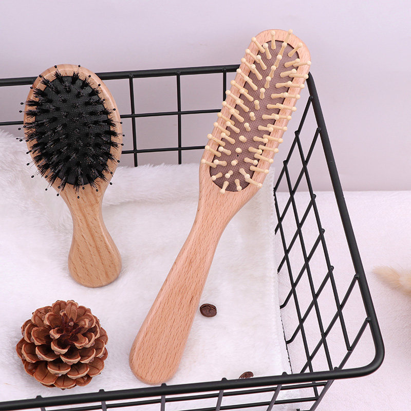 lược gỡ dối mini lược gỡ dối Túi khí lông tự nhiên Lược Massage trang điểm tóc thẳng