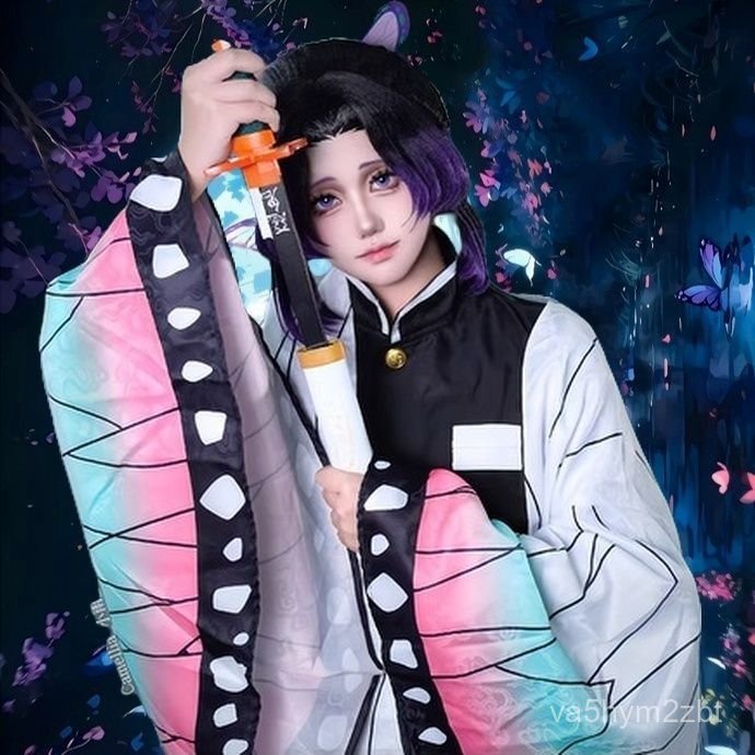 Trang phục cosplay Kochou Shinobu anime Thanh gươm diệt quỷ bộ kimono nhật bản nữ hóa trang nhân vật