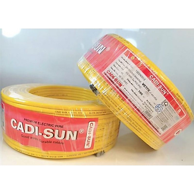 Dây điện 2*6 cadisun.50m . 100m dây 2x4 dẹt Cadisun.