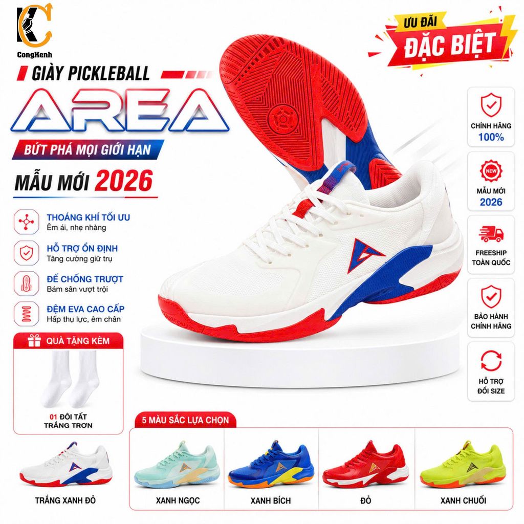 Giày Thể Thao Kaiwin Area Đế Su Bám Sân Tốt Đệm EVAPHYLON êm nhẹ  CONGKENHSPORTS