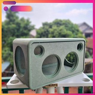 Vỏ thùng loa di động, loa bluetooth kiểu dáng bo siêu tròn, kích thước 35x20x20 khoét sẵn 2 lỗ bass BB2, 2 lỗ trép harma