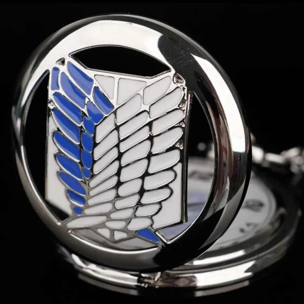 Titan Anime Pocket Watch - AOT Wings of Freedom Survey Corps Design Time Piece Wings of Liberty Symb